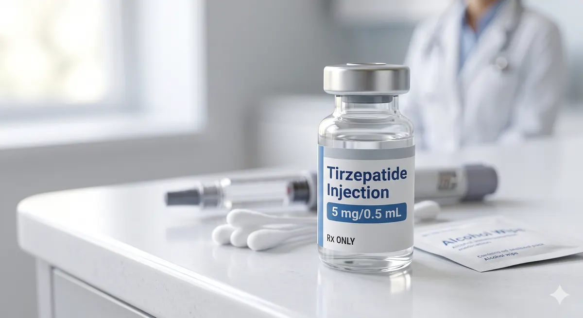 Compounded Tirzepatide injection vial
